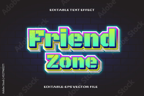 friend zone editable text effect gradient style design