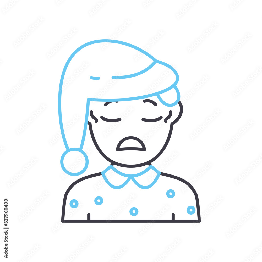 sleepy line icon, outline symbol, vector illustration, concept sign sleepy line icon, outline symbol, vector illustration, concept sign