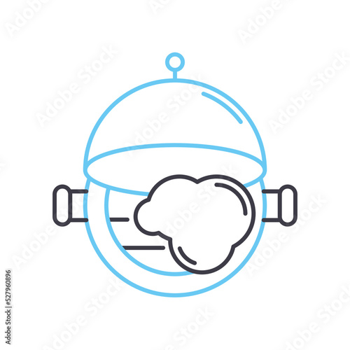 smoked oven line icon, outline symbol, vector illustration, concept sign