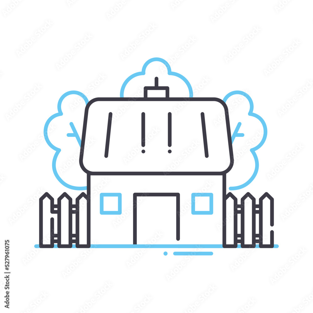 small house line icon, outline symbol, vector illustration, concept sign