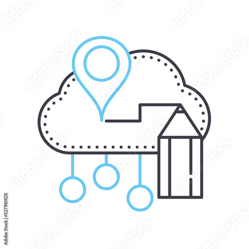 sitemap navigation line icon, outline symbol, vector illustration, concept sign