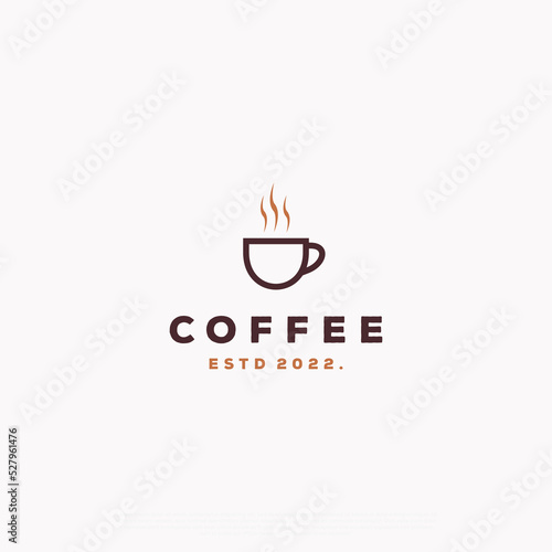 simple minimalist coffee cup logo vintage design