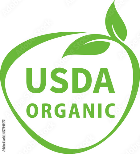 Usda organic green emblem illustration  photo