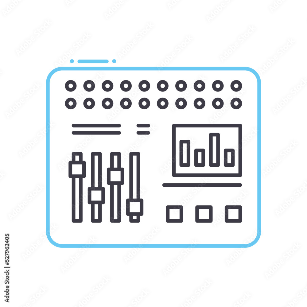 sound board line icon, outline symbol, vector illustration, concept sign sound board line icon, outline symbol, vector illustration, concept sign