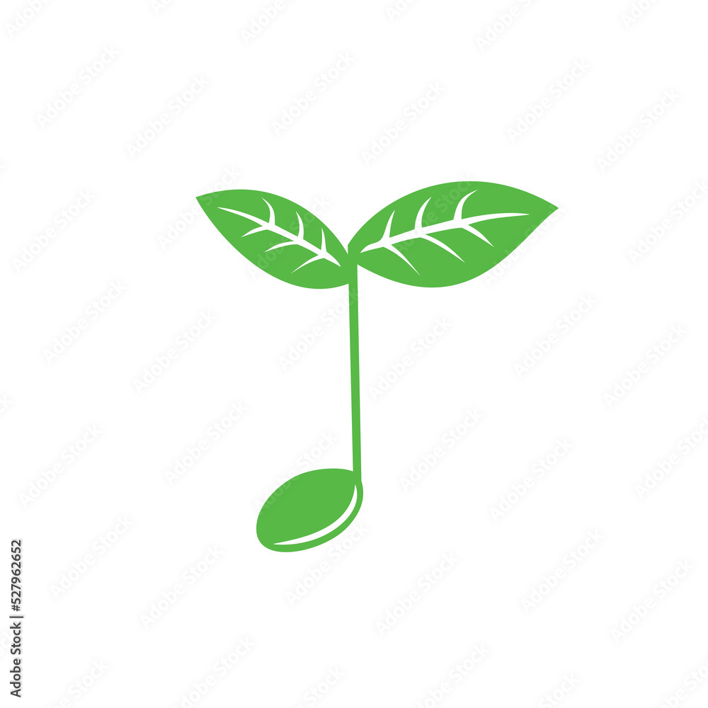 eco music logo template. nature audio sign and symbol.