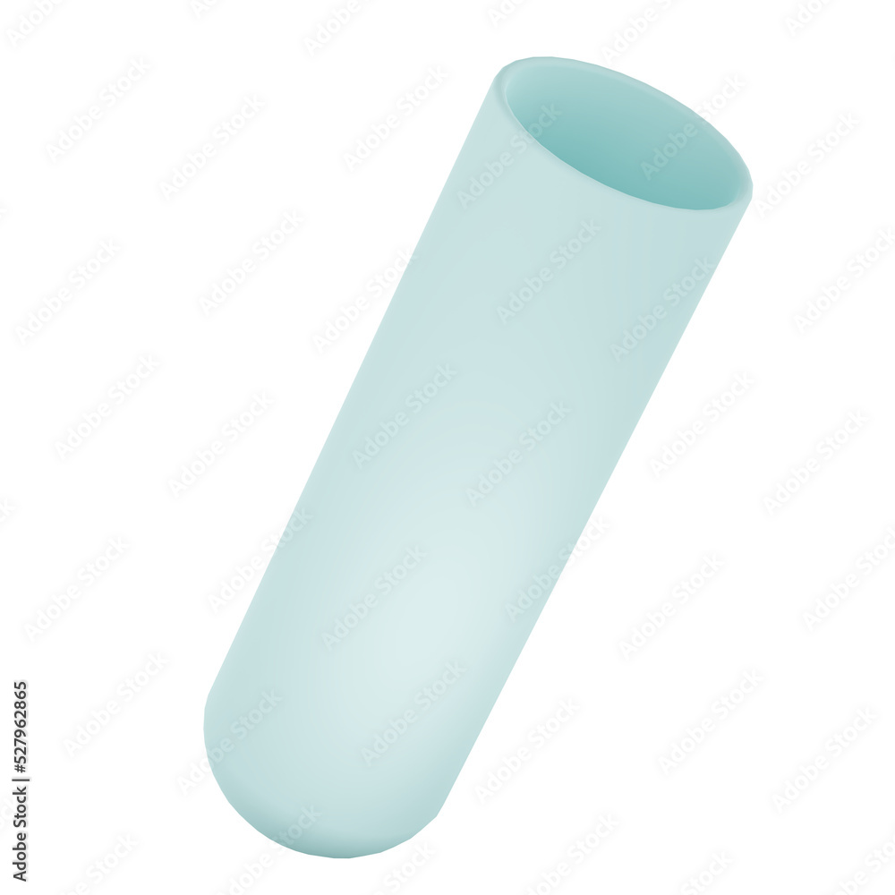 Blue 3D render test tube on transparency background Blue 3D render test tube on transparency background