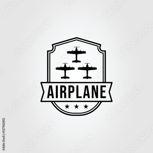 three airplane or airforce plane logo vector illustration design