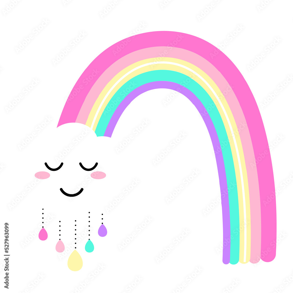 Cloud Kawaii Rainbow Design Cloud Kawaii Rainbow Design