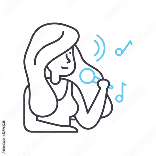 soloist line icon, outline symbol, vector illustration, concept sign