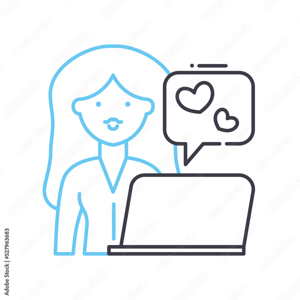 social media users line icon, outline symbol, vector illustration, concept sign social media users line icon, outline symbol, vector illustration, concept sign
