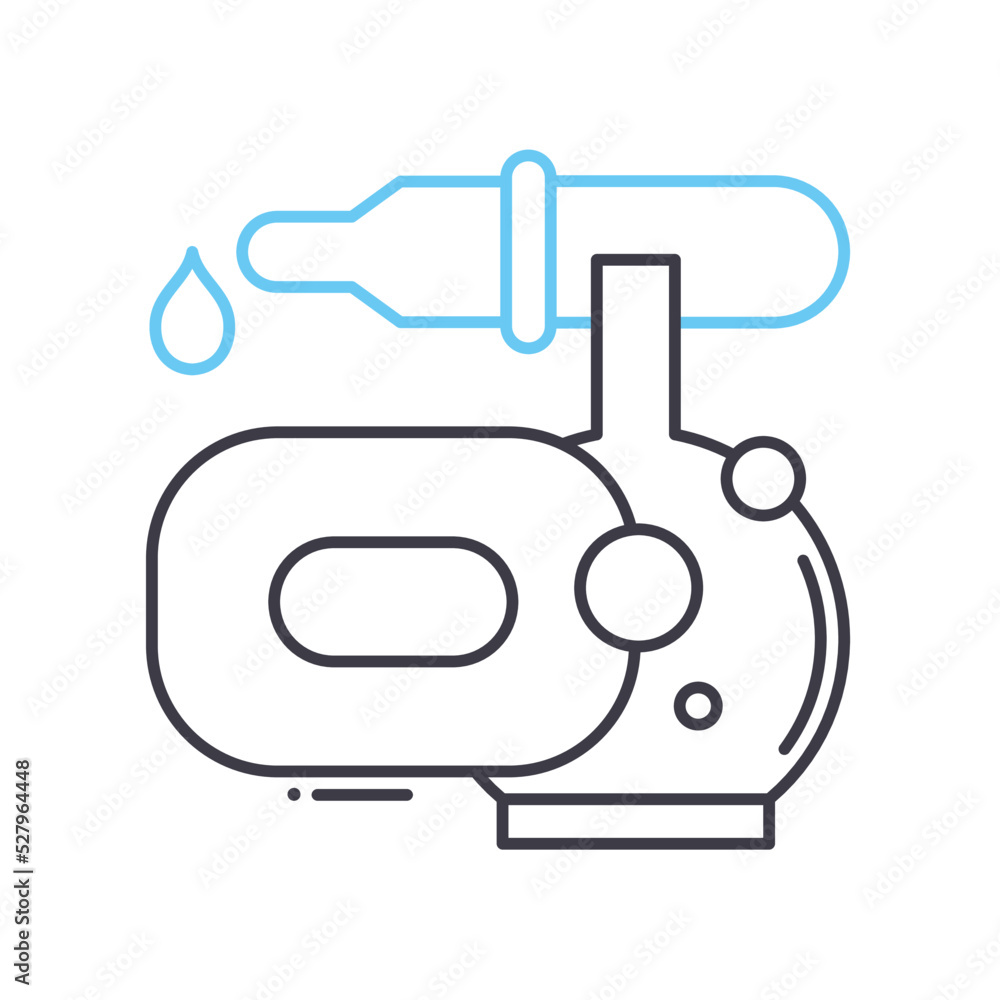 soap making line icon, outline symbol, vector illustration, concept sign soap making line icon, outline symbol, vector illustration, concept sign