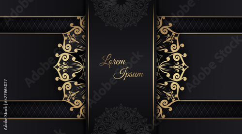 luxury ornamental mandala, black and gold, vector design