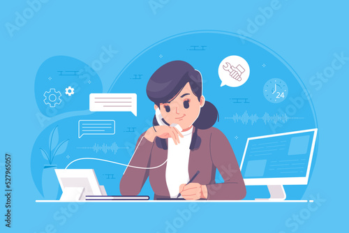 customer service flat design illustration