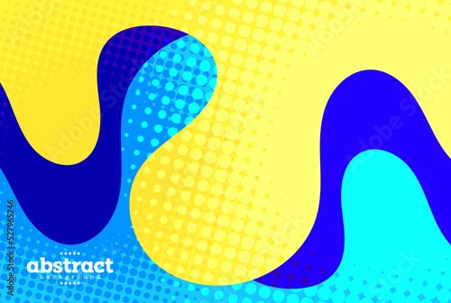 halftone with curve fluid in yellow and blue. technology promoted background can be use for advertisement poster banner website brochure template product package design vector eps.