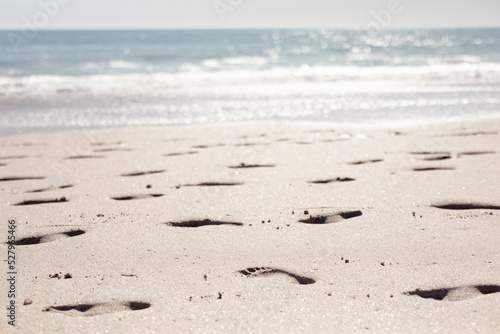  Sand with footprints on the beach