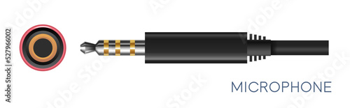Microphone type of connector for gadgets vector