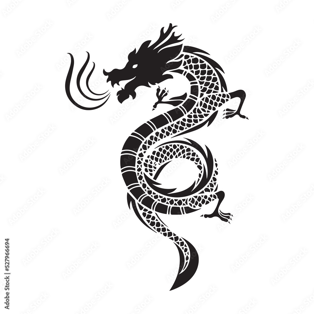 Traditional Chinese Dragon Tattoo Illustration Traditional Chinese Dragon Tattoo Illustration