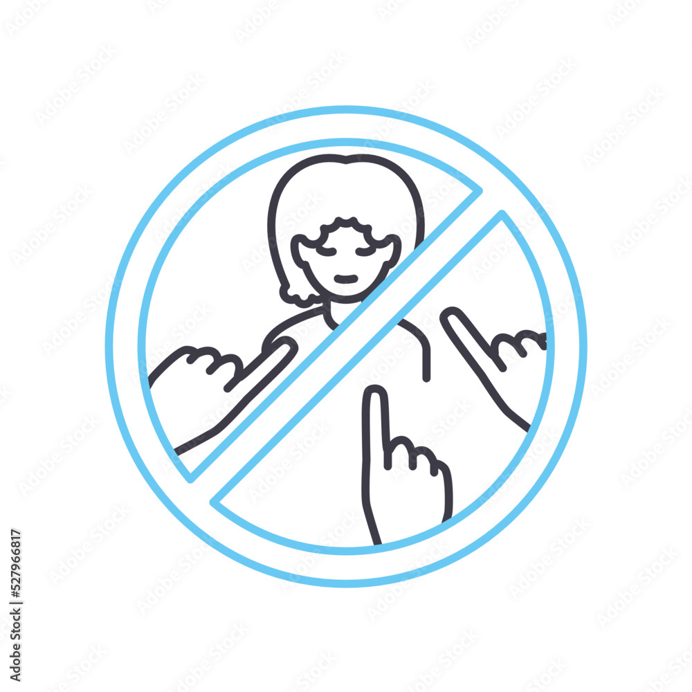stop bullying line icon, outline symbol, vector illustration, concept sign stop bullying line icon, outline symbol, vector illustration, concept sign