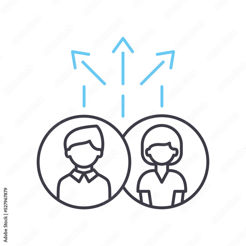 staff allocation line icon, outline symbol, vector illustration, concept sign staff allocation line icon, outline symbol, vector illustration, concept sign