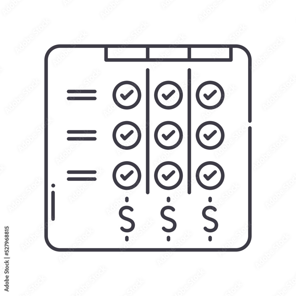 suscription model line icon, outline symbol, vector illustration, concept sign suscription model line icon, outline symbol, vector illustration, concept sign