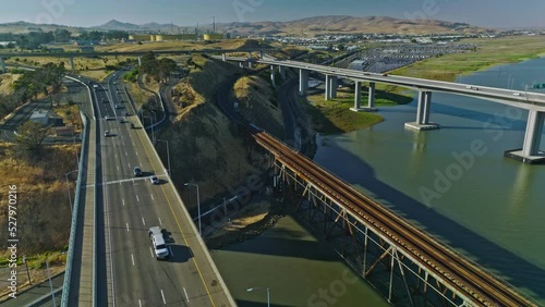 Martinez bridge connecting to Benicia over the bay photo