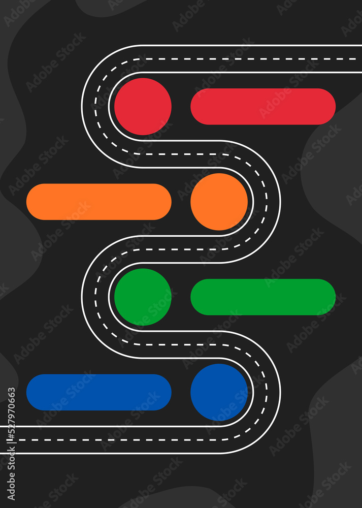 4 steps business process blank diagram. Strategy or marketing plan flow ...