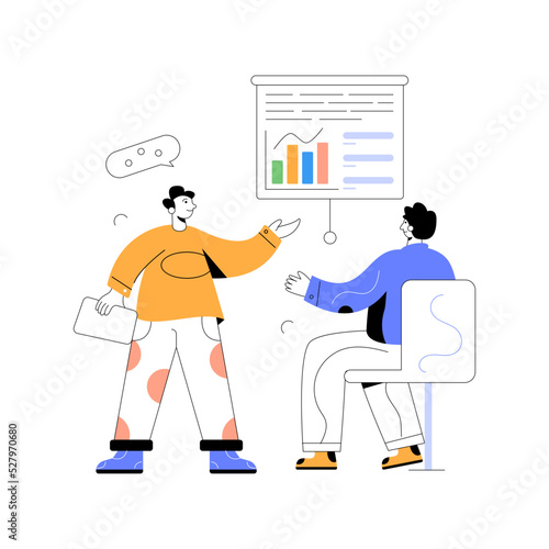 A character based flat illustration of business discussion 
