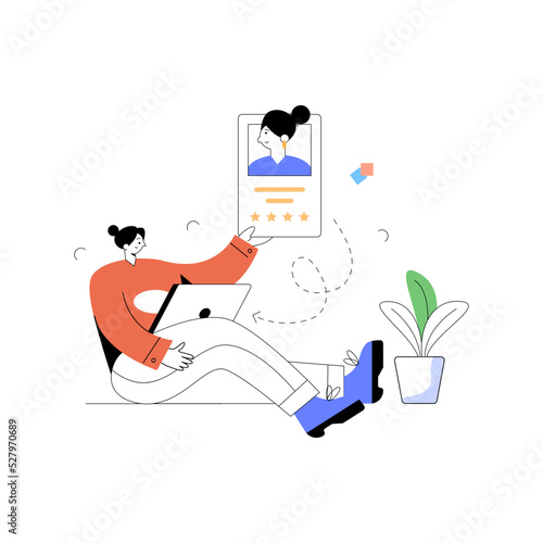 A character based flat illustration of business discussion 