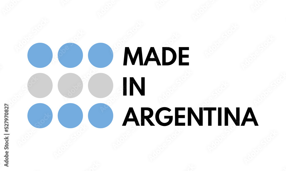 made in argentina, vector logo with argentinian flag painted circles made in argentina, vector logo with argentinian flag painted circles