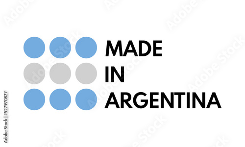 made in argentina, vector logo with argentinian flag painted circles