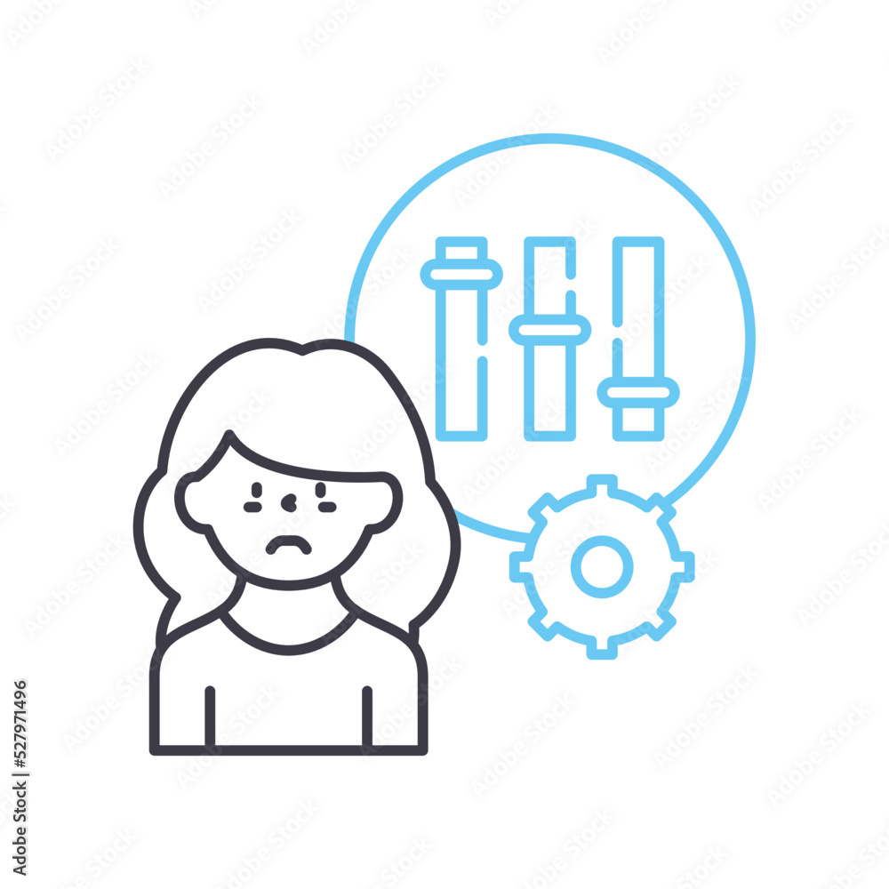 stress management line icon, outline symbol, vector illustration, concept sign stress management line icon, outline symbol, vector illustration, concept sign