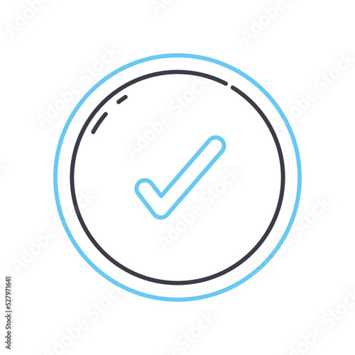 success mark line icon, outline symbol, vector illustration, concept sign