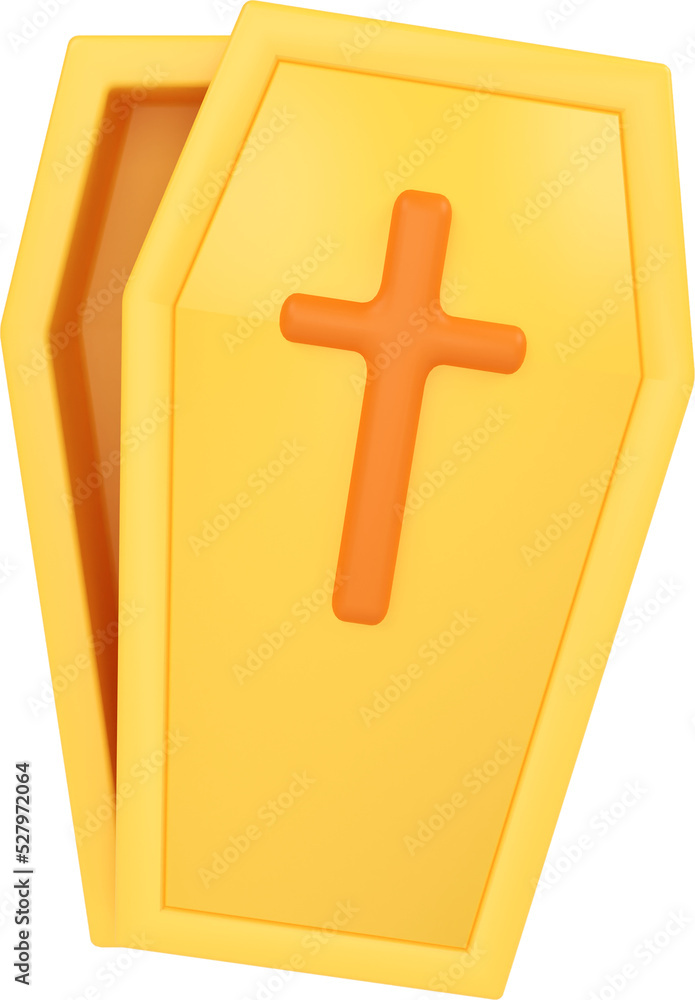 Obraz premium Halloween Coffin, 3D Rendering illustration