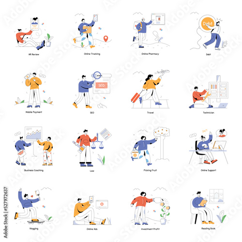 Pack of Character Based Flat Illustrations


