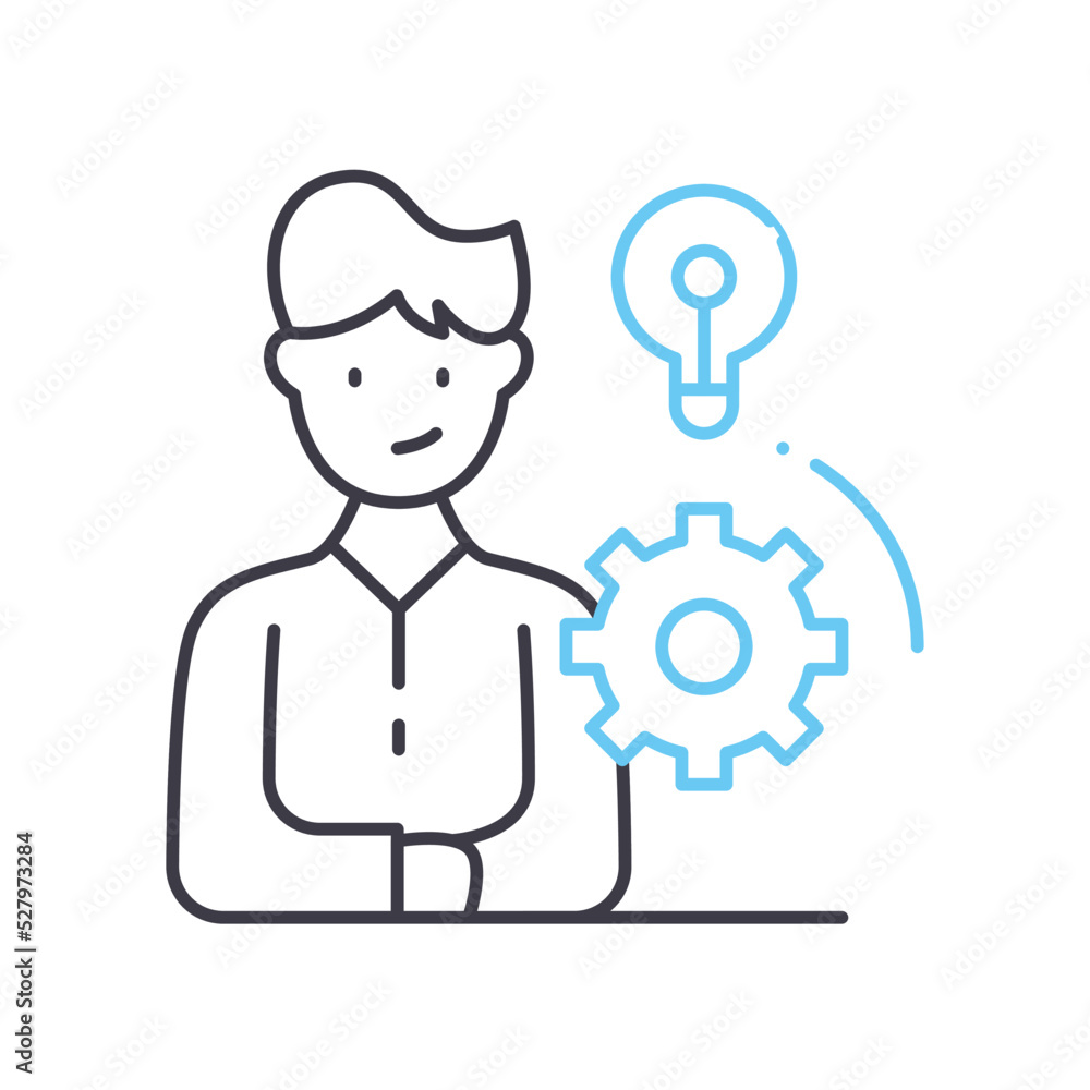 teamwork skill line icon, outline symbol, vector illustration, concept sign