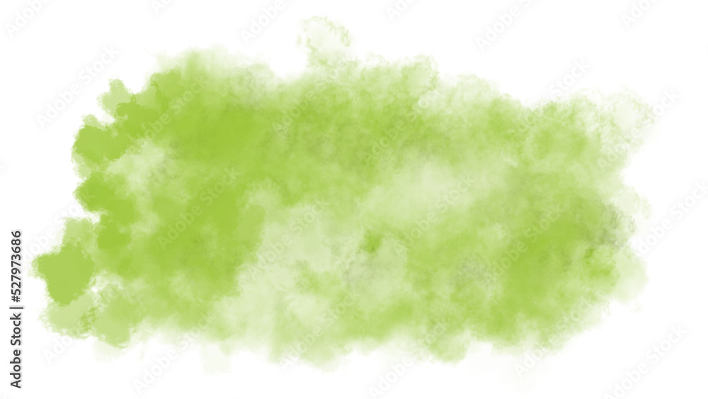 Green watercolor backgrounds and textures with colorful abstract art creations. Smoke or cloud texture.