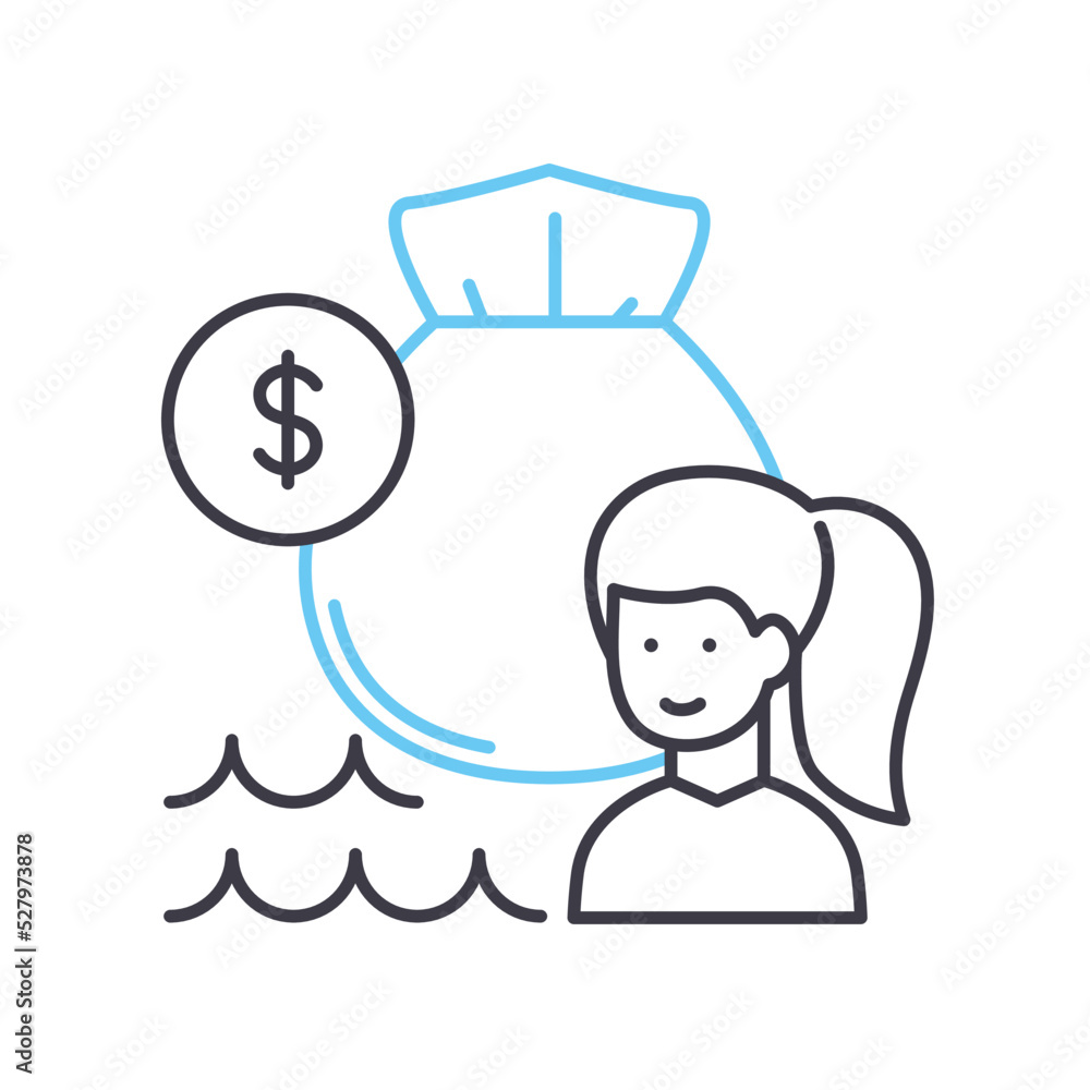 tax haven line icon, outline symbol, vector illustration, concept sign tax haven line icon, outline symbol, vector illustration, concept sign