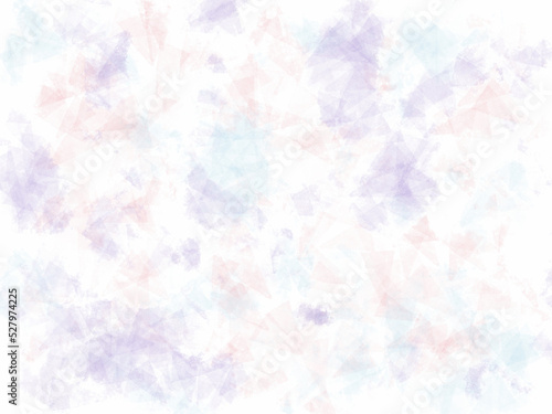 Watercolor-style background material with triangular pattern in light dull pink, purple, and green