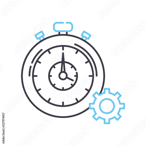 time tracker line icon, outline symbol, vector illustration, concept sign