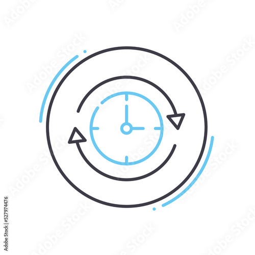 timing line icon, outline symbol, vector illustration, concept sign