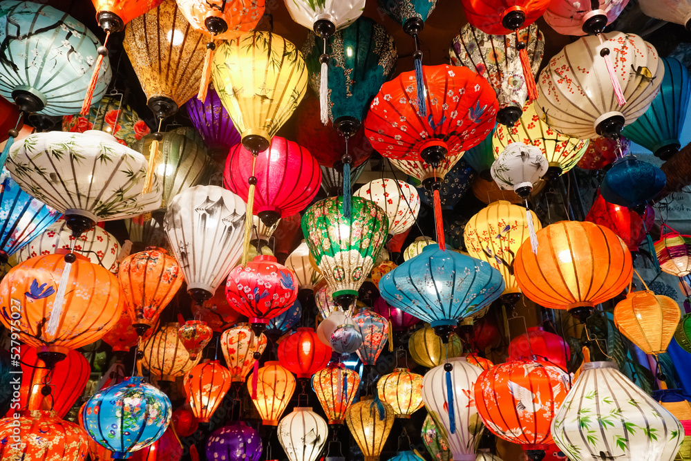 Colorful lanterns on display in Hoi An