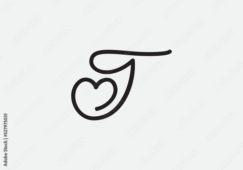 Obraz premium Love font logo design vector sign. Love and heart icon and symbol design vector with T
