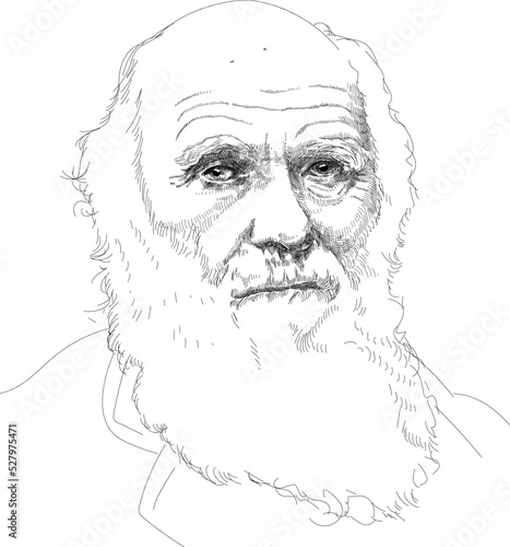 Fototapeta Charles Darwin - English naturalist, geologist and biologist, best known for his