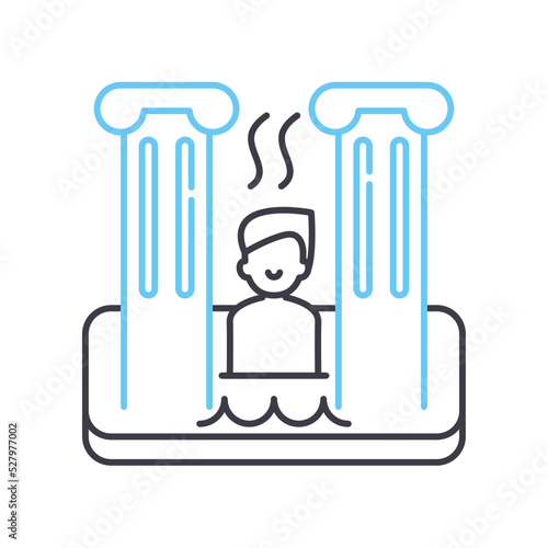 thermal bath line icon, outline symbol, vector illustration, concept sign