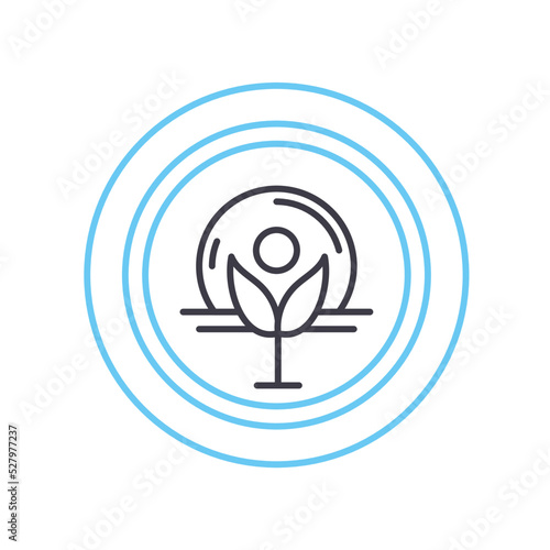 terraforming planet line icon, outline symbol, vector illustration, concept sign