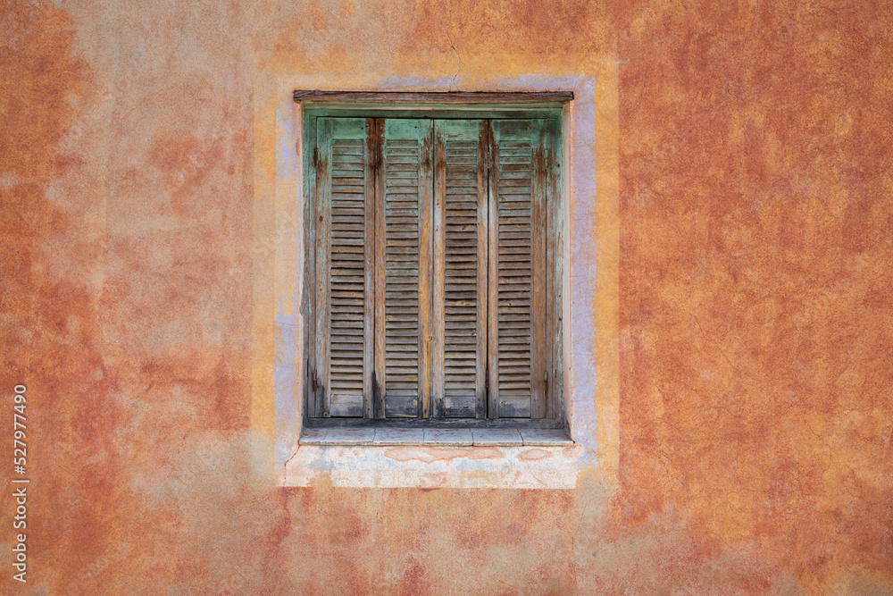 Facade of a house in Lumio Corsica on the mediterranean sea