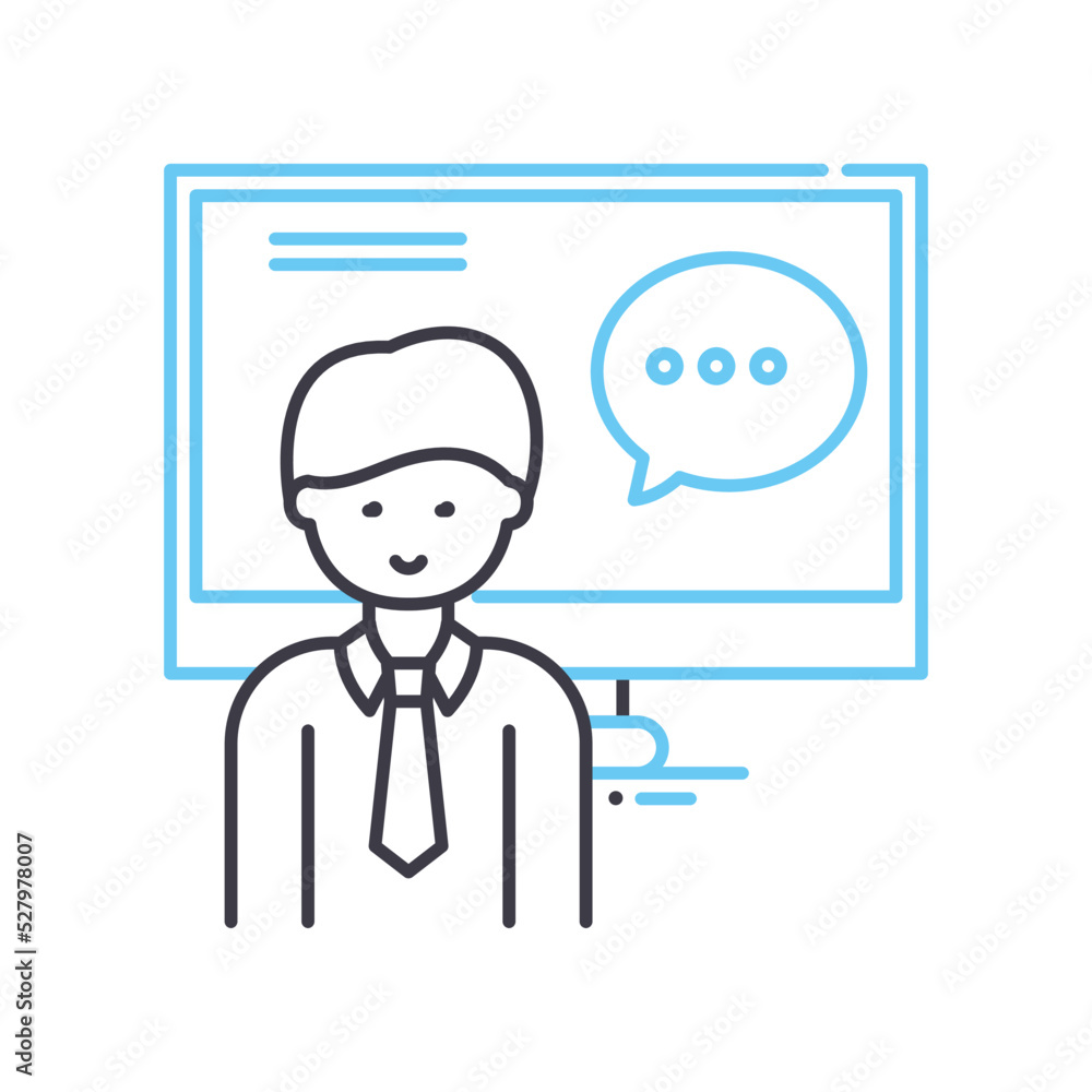 trainings line icon, outline symbol, vector illustration, concept sign trainings line icon, outline symbol, vector illustration, concept sign