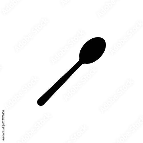spoon for food and eating food silhouette isolated on white background