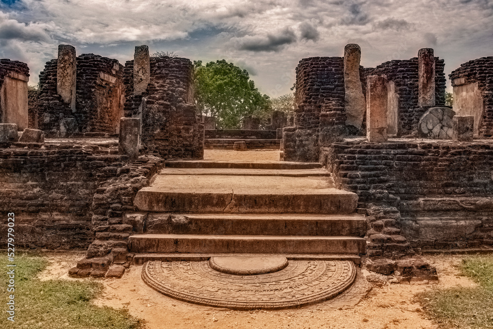 Fototapeta premium Ancient Royal Court Ruins in Polonnaruwa, Sri Lanka