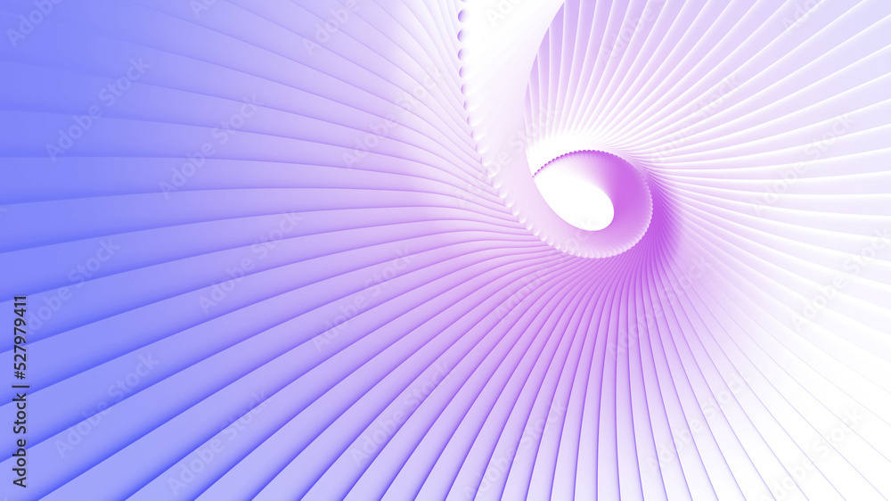 Naklejka premium Purple blue background stripes 3D wavy pattern, elegant abstract striped pattern, interesting spiral architectural minimal backdrop, 3D render illustration.